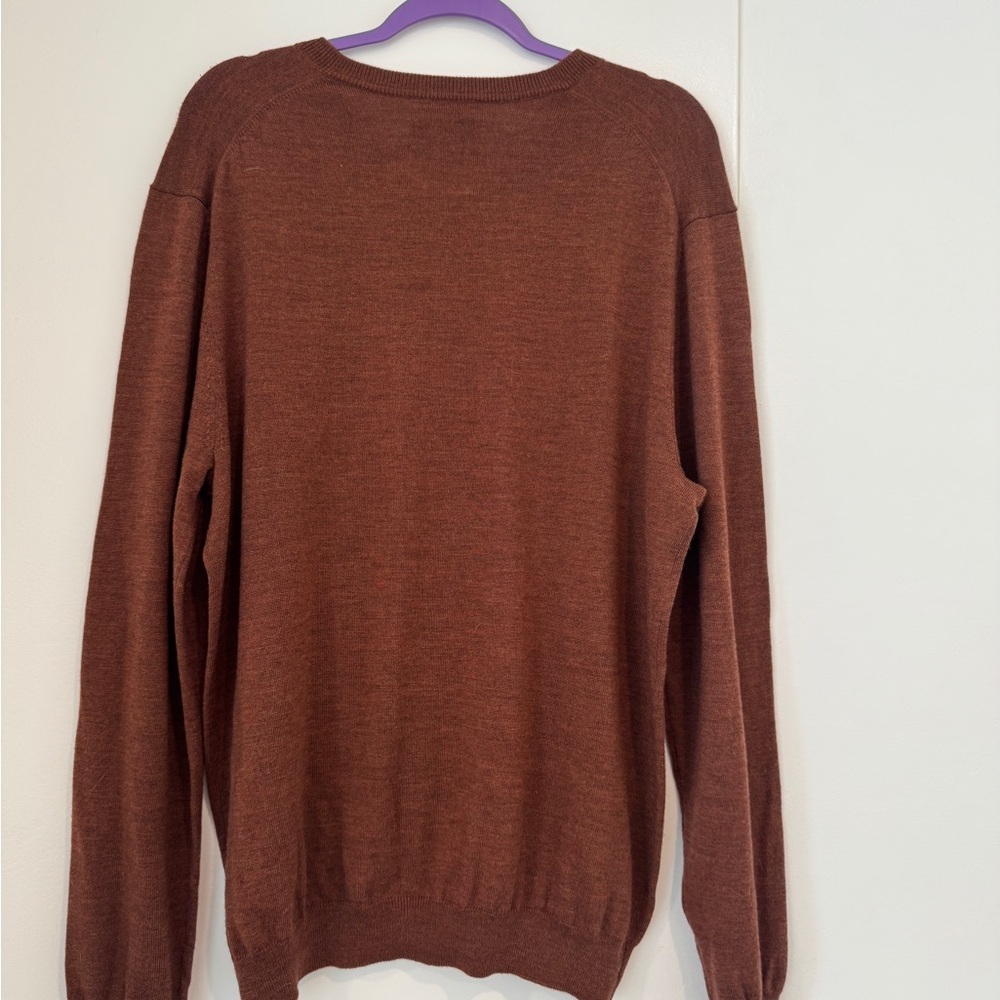 Joseph Abboud Men’s XXL Extra Fine Merino Wool Sweater | Burnt Orange - Picture 2 of 3